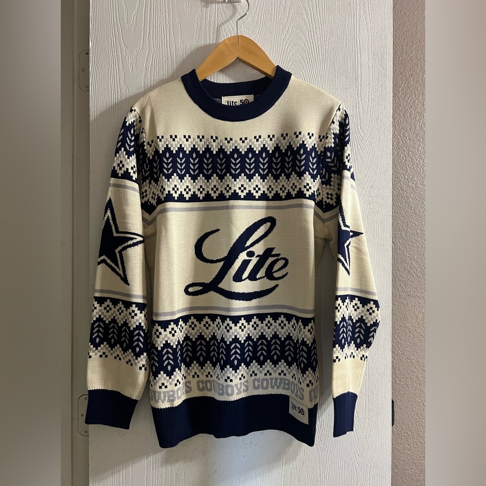Miller Lite 50th Anniversary Holiday Sweater Festive Beer Logo Knit Men Sz M NWT
